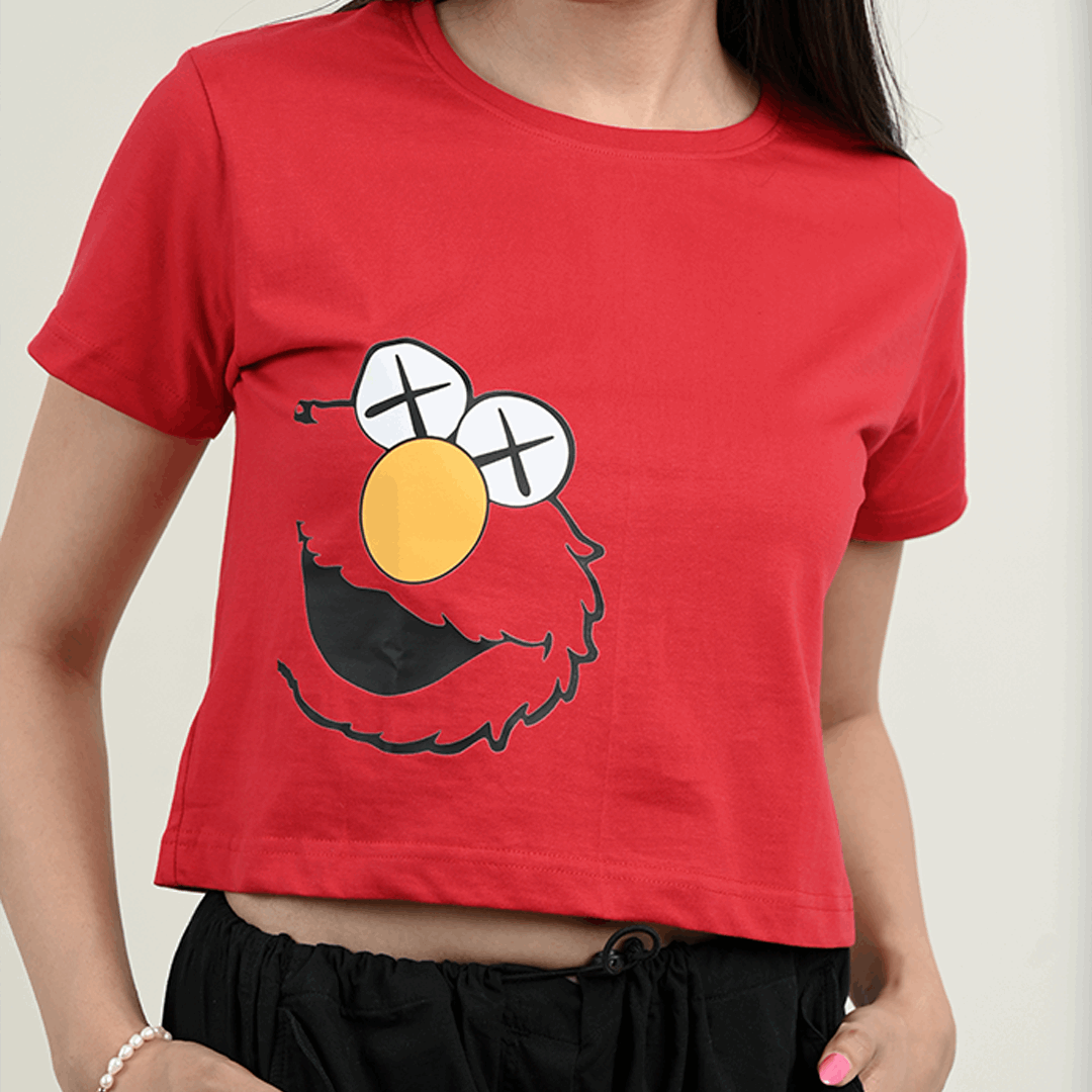 Red Muppet Crop Top Unfussy Fashion